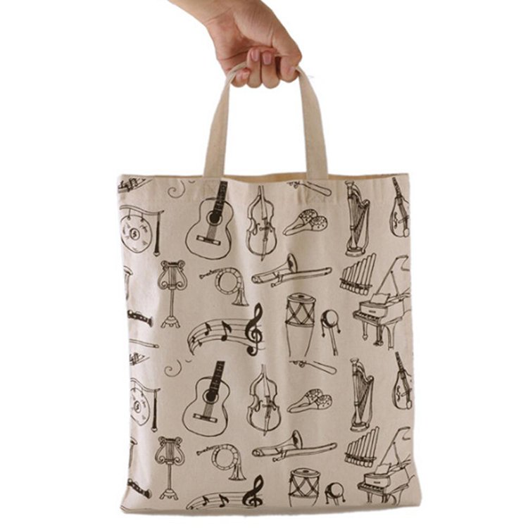 Cheap DIY gift art painting handbag children coloring game small cotton canvas cartoon Recycle shopping bag for kids