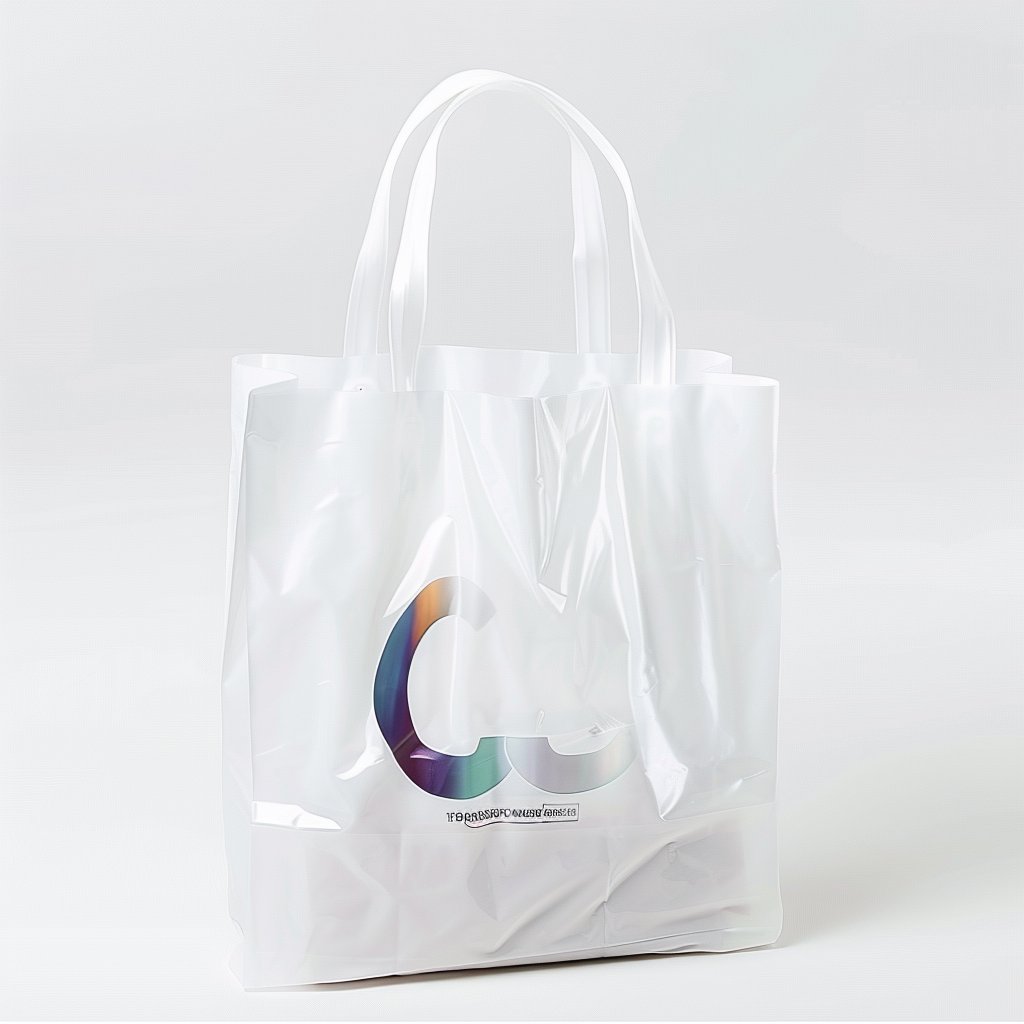 Custom Logo Printed Clear Closure Clothes Customized Print Plastic Shopping Bag With Soft Loop Handle