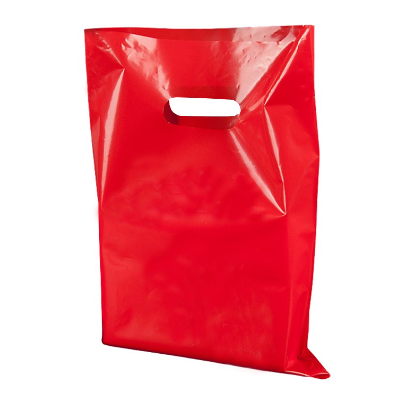 ES Custom Packaging Bag Printed Logo Personalized Ldpe Hdpe Merchandise Die Cut Plastic Shopping Bag With Handle