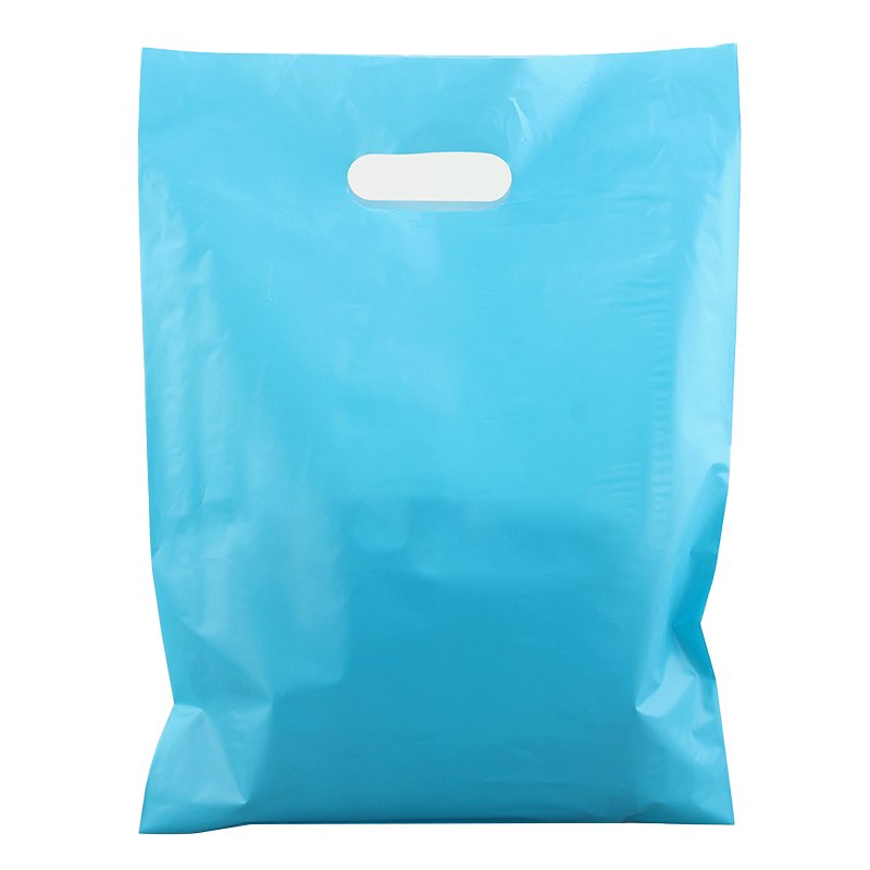 ES Custom Packaging Bag Printed Logo Personalized Ldpe Hdpe Merchandise Die Cut Plastic Shopping Bag With Handle