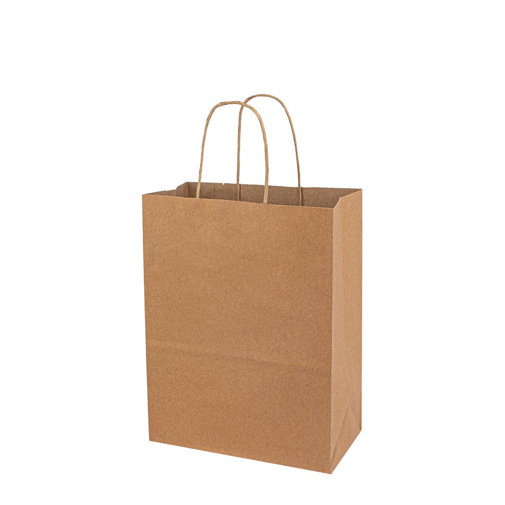 Recycled Boutique Gift Clothing Shoes Packaging Custom Designer Brand Kraft Paper Shopping Paper Bag with Handle