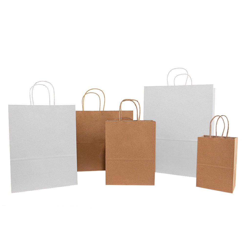 Recycled Boutique Gift Clothing Shoes Packaging Custom Designer Brand Kraft Paper Shopping Paper Bag with Handle
