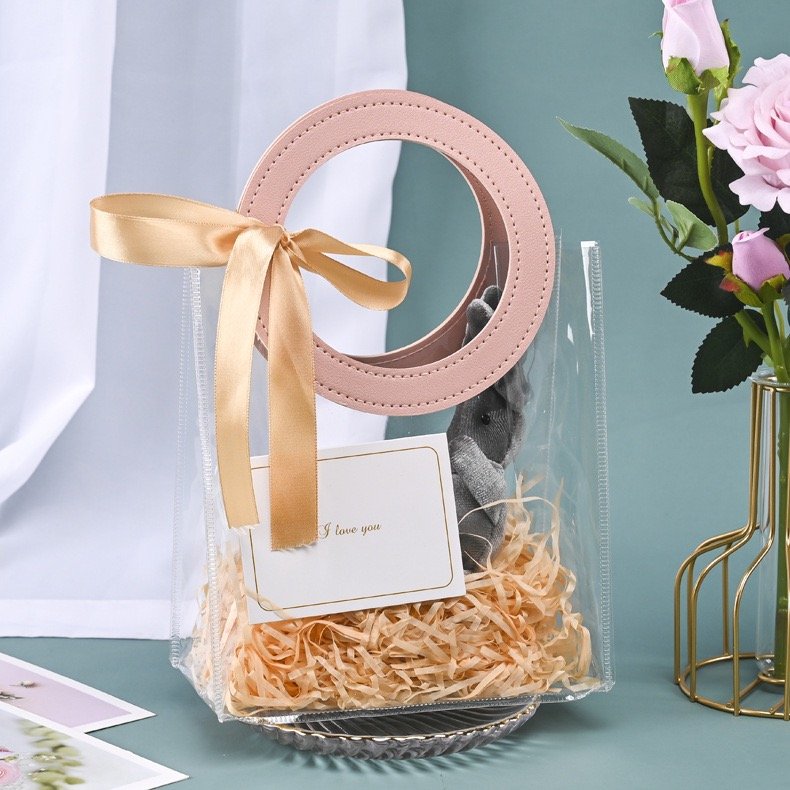 2024-2025 PVC handbag wedding gift bags creative birthday gift clear plastic bags