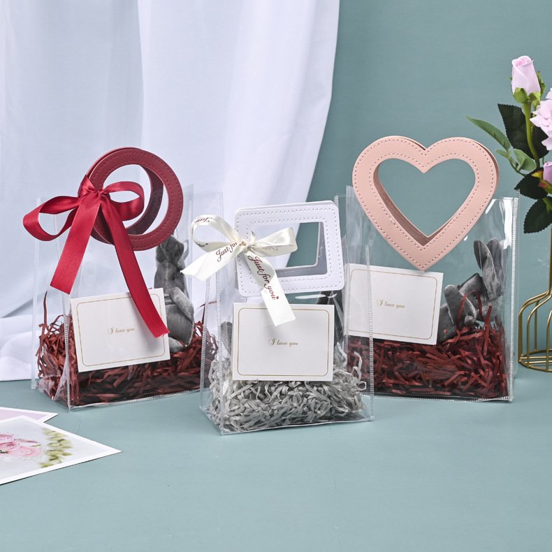 2024-2025 PVC handbag wedding gift bags creative birthday gift clear plastic bags