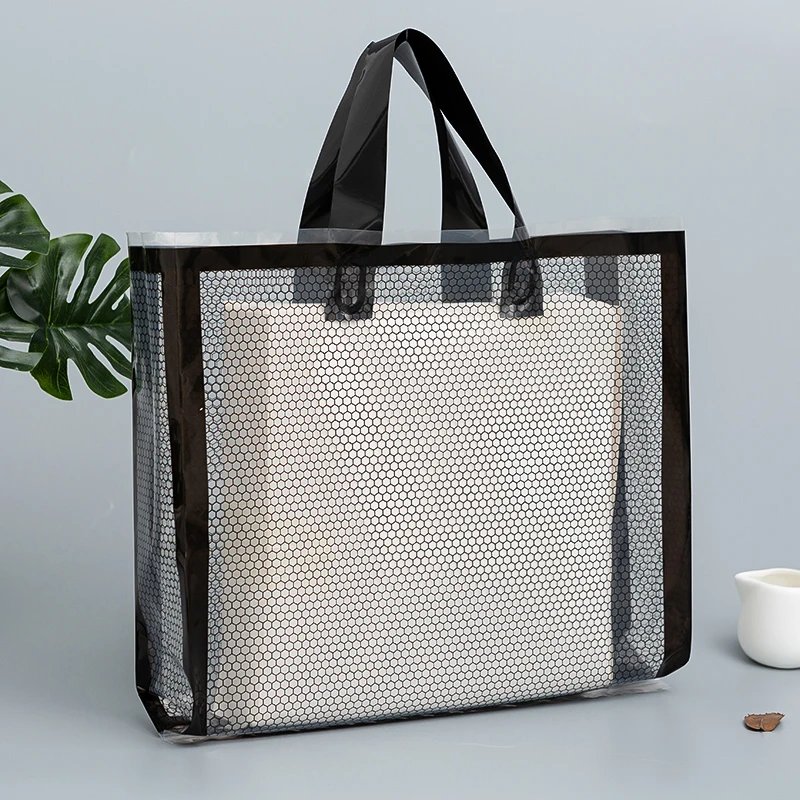Chen Han Factory Wholesale Transparent Mesh Tote Bags Fashion Clothing Shop Shopping Bags for Packaging & Packaging Storage