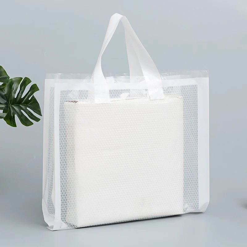 Chen Han Factory Wholesale Transparent Mesh Tote Bags Fashion Clothing Shop Shopping Bags for Packaging & Packaging Storage