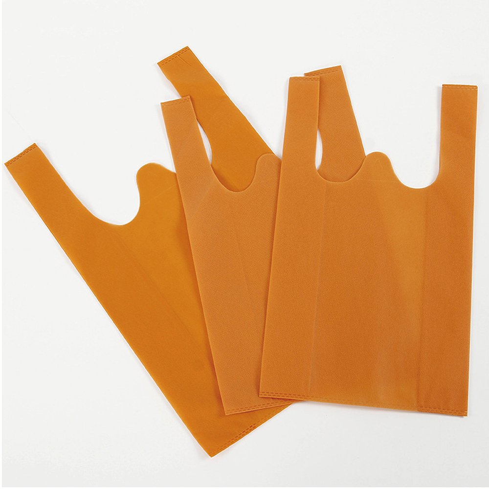 Eco friendly non woven die cut supermarket reusable grocery clothing t shirt shopping bag