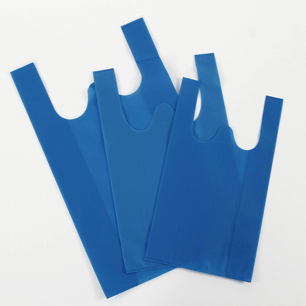 Eco friendly non woven die cut supermarket reusable grocery clothing t shirt shopping bag
