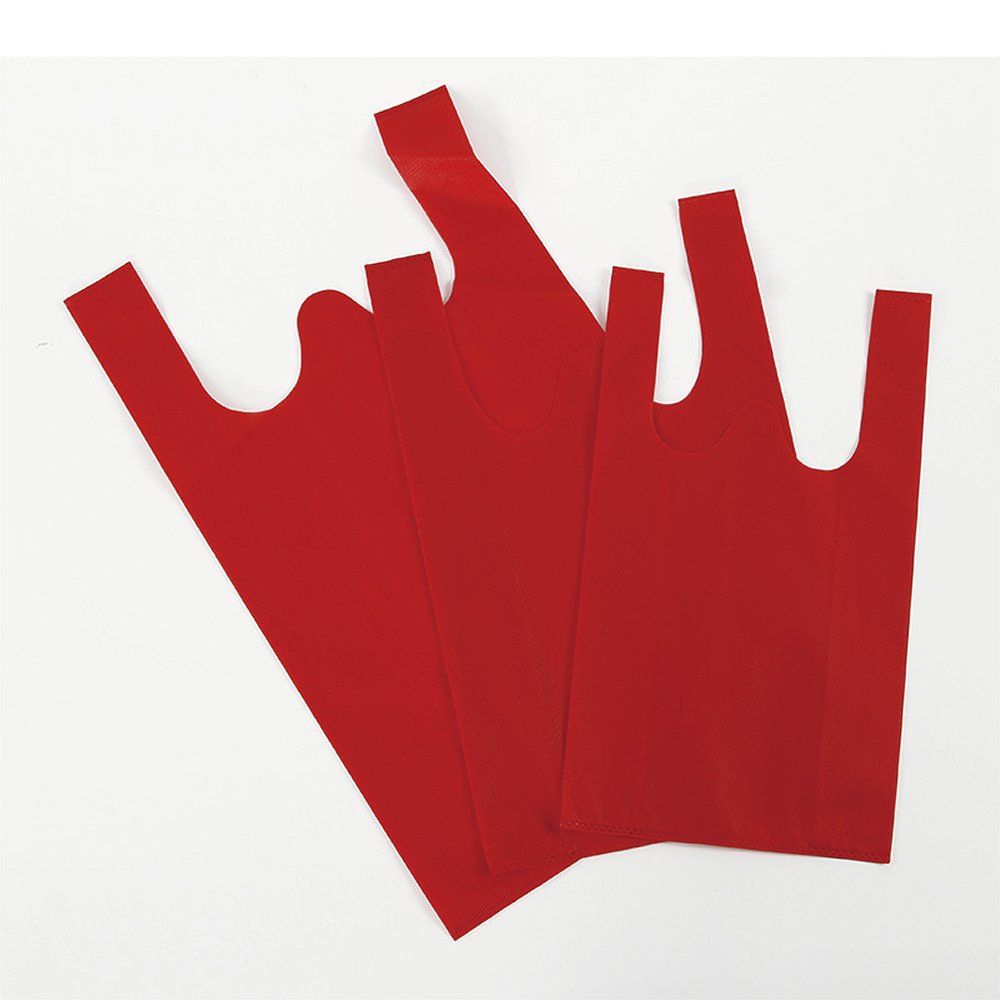 Eco friendly non woven die cut supermarket reusable grocery clothing t shirt shopping bag