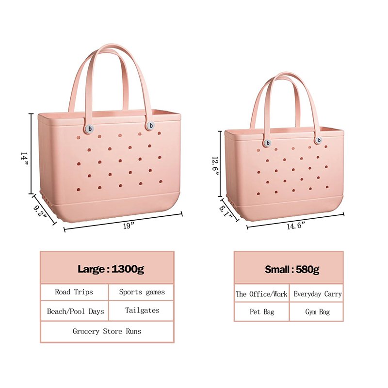 Summer Women Beach Bags Handbags Large Capacity Lady Shoulder Bag Big Letter EVA Totes Casual Girls Travel Shopping Bag