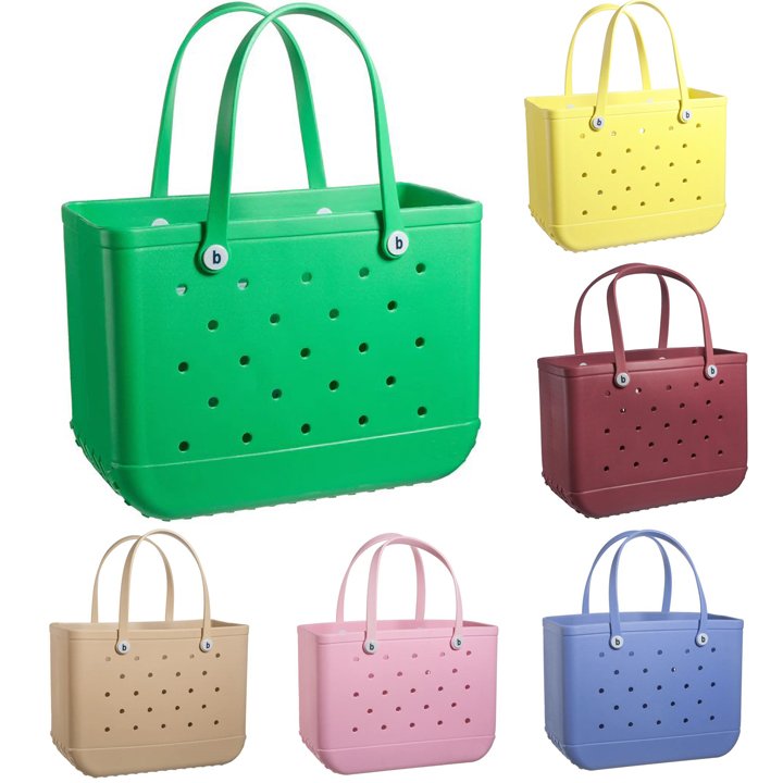Summer Women Beach Bags Handbags Large Capacity Lady Shoulder Bag Big Letter EVA Totes Casual Girls Travel Shopping Bag