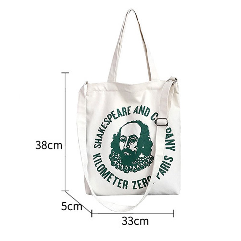 New fashion printing custom canvas tote bag women large capacity student cloth bag