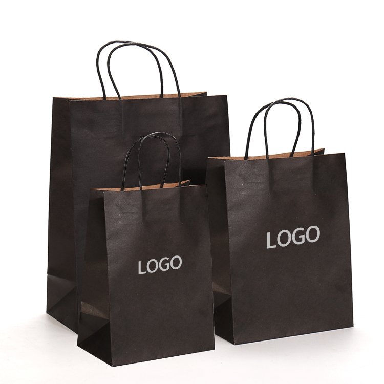 Eco-Friendly Custom Printed Brown Kraft Paper Shopping Bags Biodegradable and Sustainable Packaging Solution with Handle