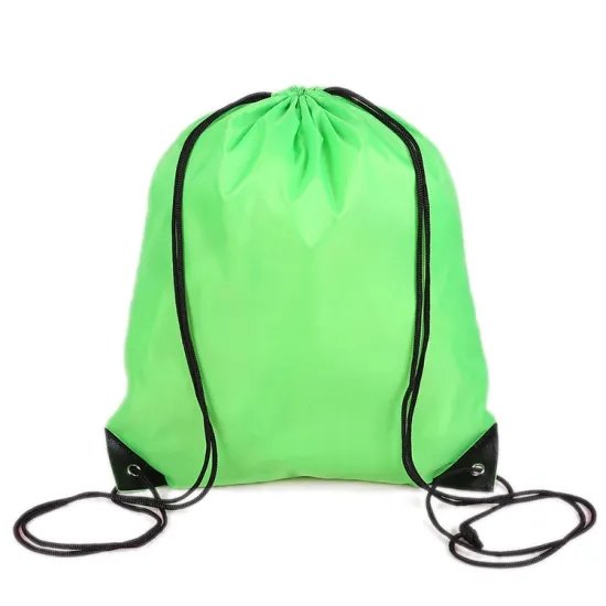 Hot Sale Custom Drawstring Polyester Backpack Shopping Bags Portable and Reusable for Outdoor Use Durable Silk Material