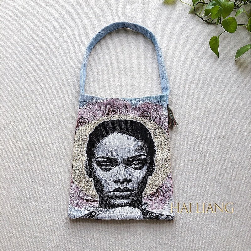 Custom women hand bags Vintage Tapestry Blanket Shopping Bag Patch Fringe Fit Laptop Mobile Phone Cosmetic Bags For Ladies