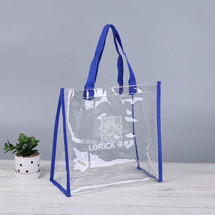 Waterproof clear Tote Bag Promotional Shopping Bag transparent Pvc Handle Makeup Bag