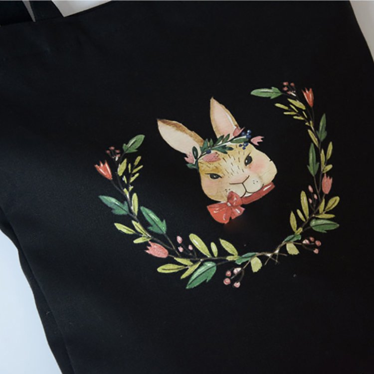 Black zipper shopper bag white color 100% cotton reusable cotton shopping bag with inner pocket
