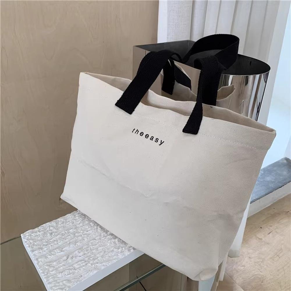 Direct Factory Price Customize Canvas Gentle Woman Letters Tote Casual Shopping Bag New Design Trendy for Women