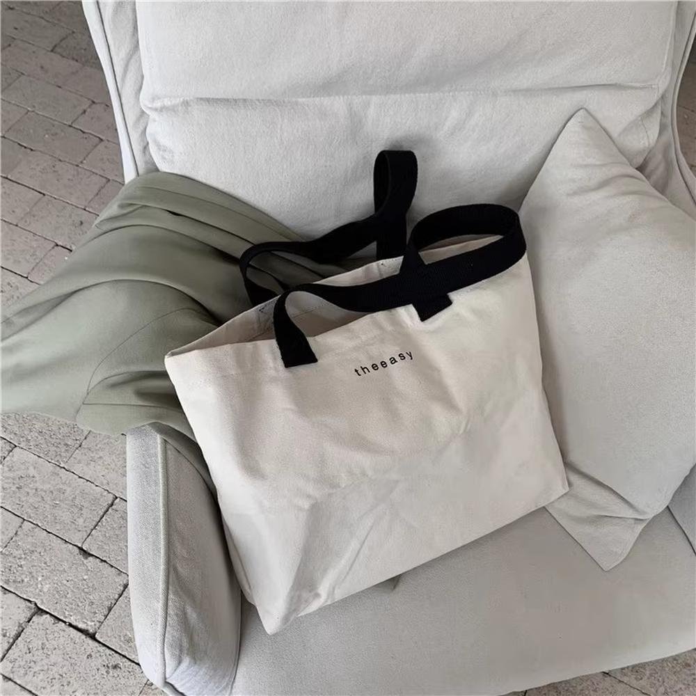 Direct Factory Price Customize Canvas Gentle Woman Letters Tote Casual Shopping Bag New Design Trendy for Women