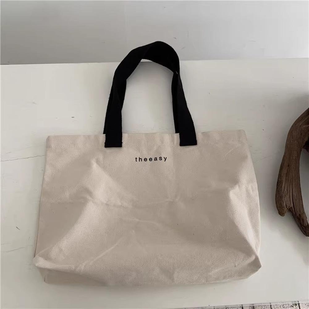 Direct Factory Price Customize Canvas Gentle Woman Letters Tote Casual Shopping Bag New Design Trendy for Women