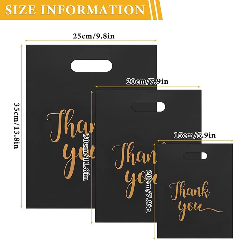 Custom Design Printed logo Reusable Storage Convenient Waterproof thank you plastic shopping bags for small business