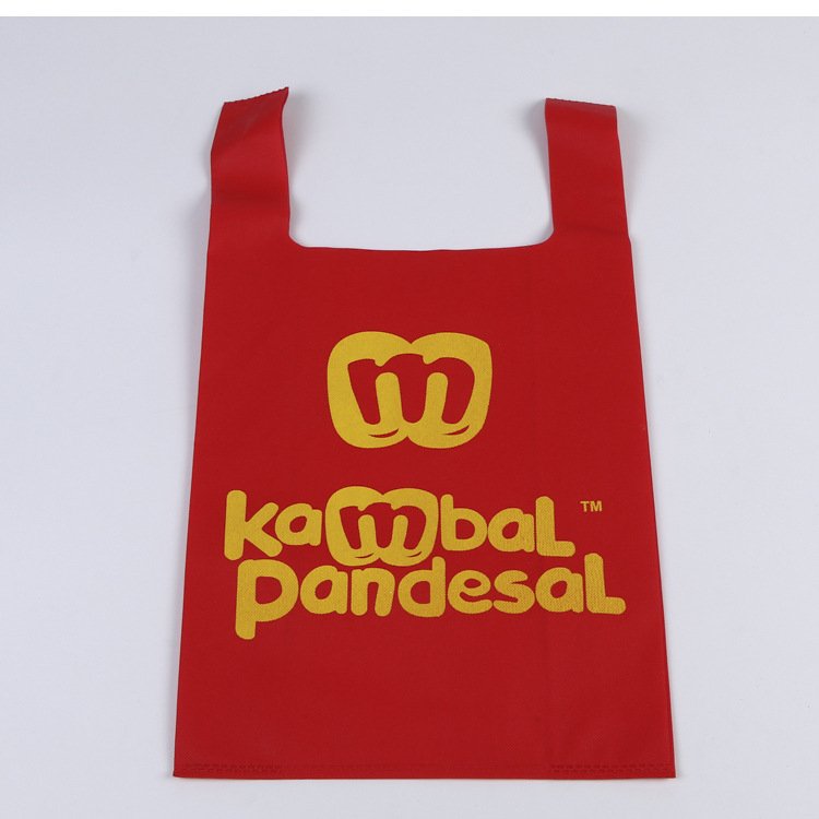 YC Custom Logo Printed Eco Reusable Heat Seal Non Woven Vest Shopping Bag For Supermarket Non-woven T-shirt Bag