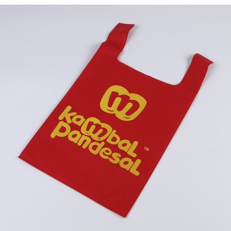 YC Custom Logo Printed Eco Reusable Heat Seal Non Woven Vest Shopping Bag For Supermarket Non-woven T-shirt Bag