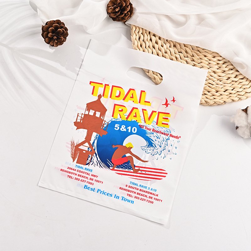 Custom Printed Logo Design LDPE/HDPE handle plastic bag die cut bag shopping bag for clothing/shoe packing