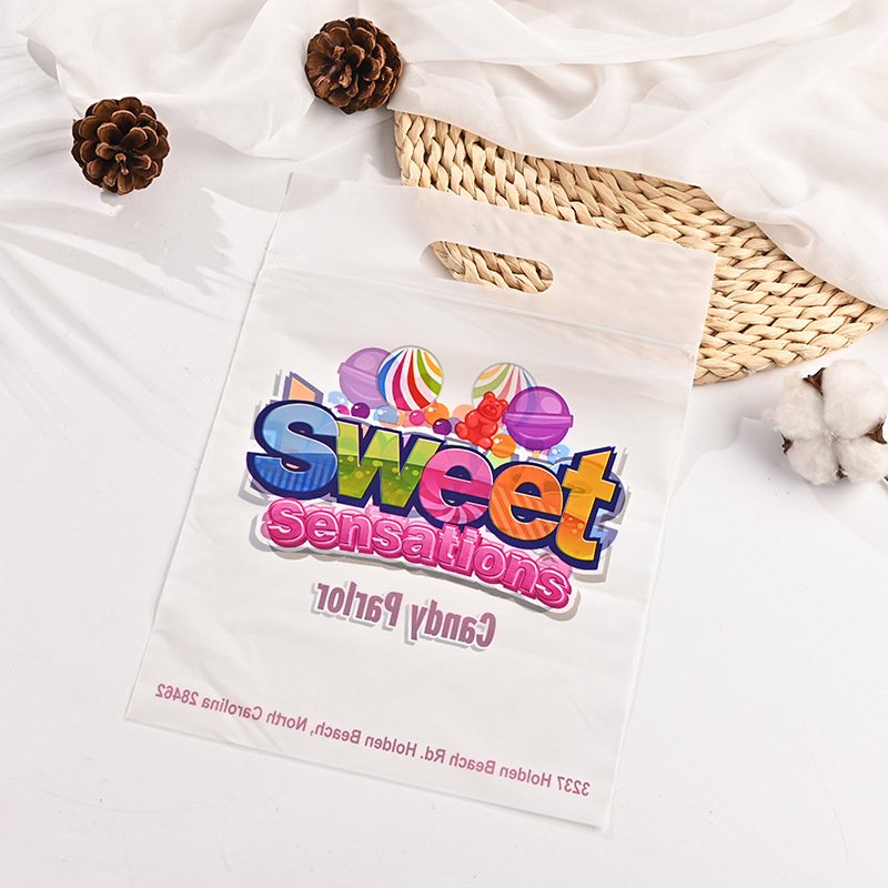 Custom Printed Logo Design LDPE/HDPE handle plastic bag die cut bag shopping bag for clothing/shoe packing