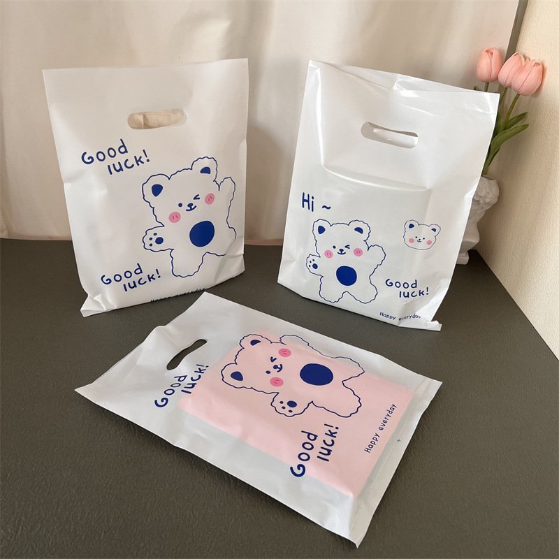 Custom Printed Logo Design LDPE/HDPE handle plastic bag die cut bag shopping bag for clothing/shoe packing