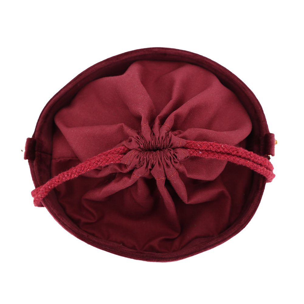 Large Capacity Velvet Make Up Bag Custom Design Circular Column Cylinder Shape Chain Handle Shopping Bag With Pocket