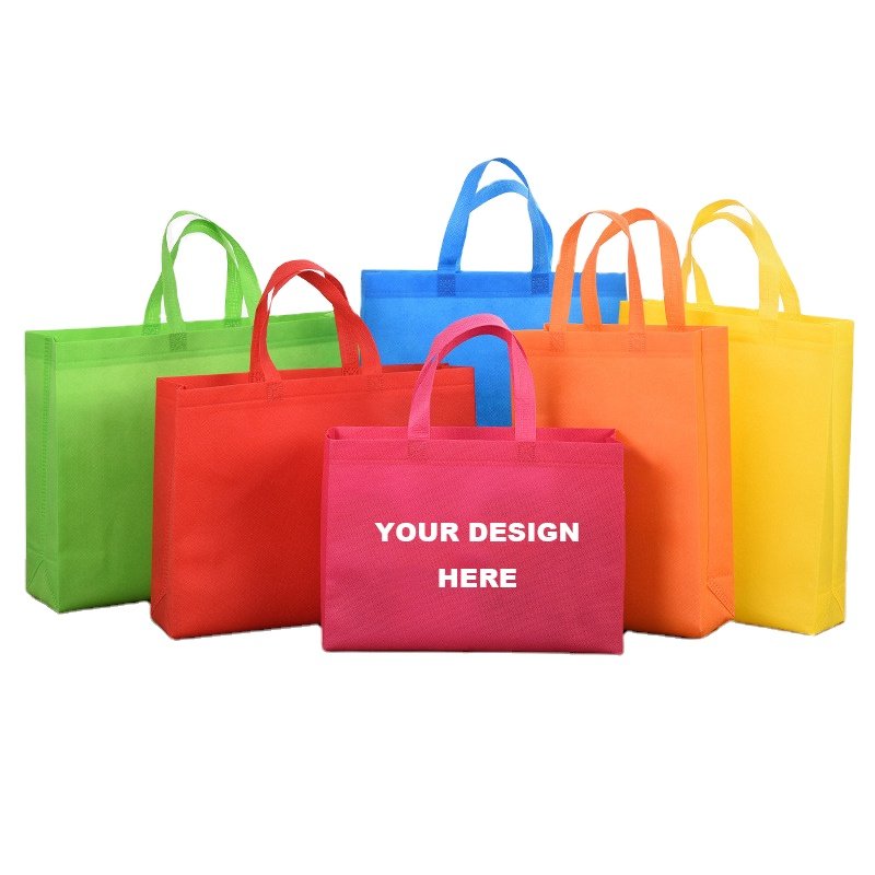 Grocery Shopping Bag Custom Printed Recycle Reusable holographic silver PP Non Woven tote Shopping Gift Bag with letter logo