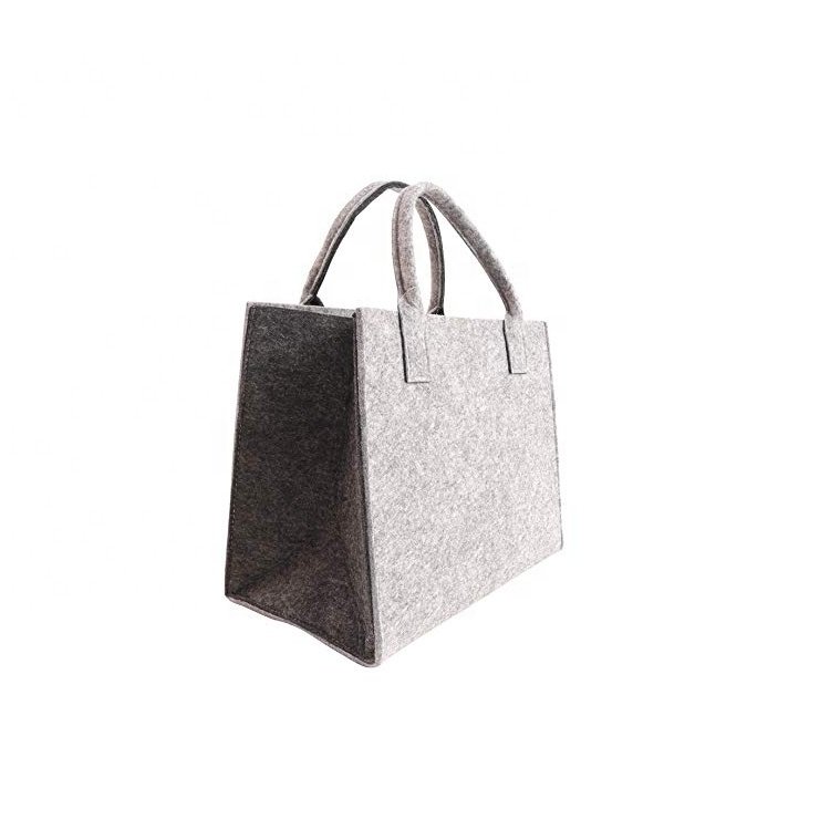 Custom Logo Eco-Friendly Casual Large Capacity Felt Tote Women Felt Bag Handbags Wool Felt Shopping Bag