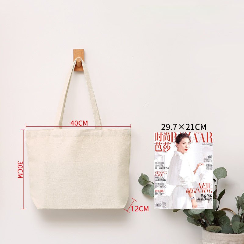 High-Quality Organic Natural Canvas Tote Reusable Cotton Grocery High capacity Shopping Bag with LOGO