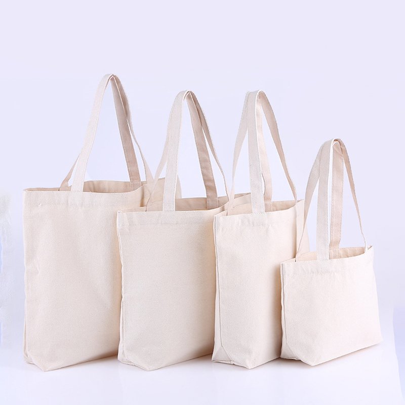 High-Quality Organic Natural Canvas Tote Reusable Cotton Grocery High capacity Shopping Bag with LOGO