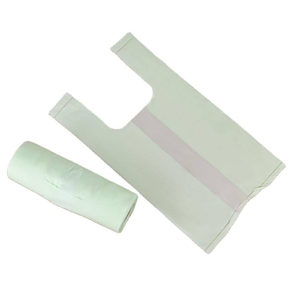 Fashion wholesale 100% biodegradable sustainable cornstarch household kitchen food waste compostable easy tie handle trash bags