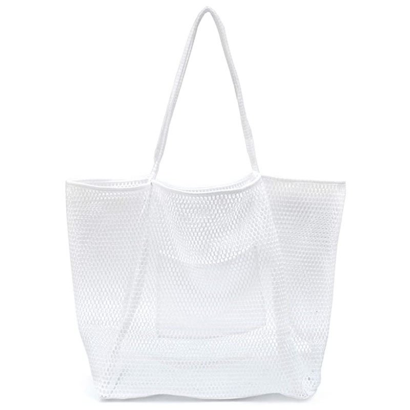wholesale fashion women beach tote bag large high quality nylon net beach bag mesh shopping bag