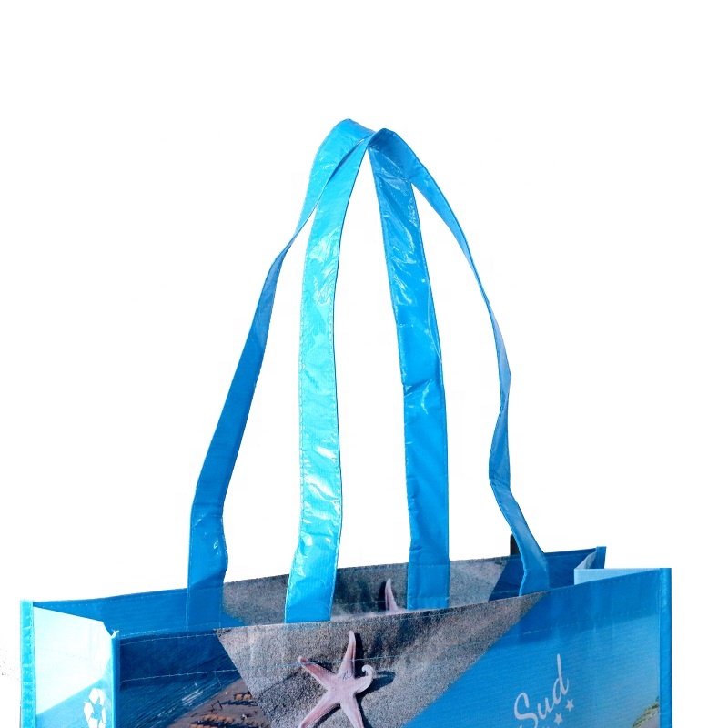 Wholesale Italy market custom printed eco friendly reusable recycled grocery laminated non-woven rpet tote shopping bag