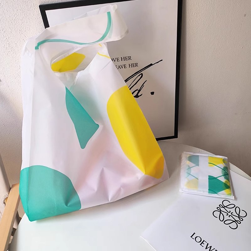 Customize Expandable Folding Tote Bag Ripstop Reusable Foldable Folding Tote Polyester Nylon Shopping Bag