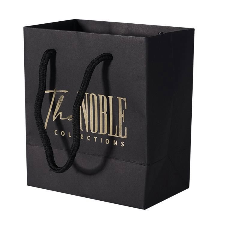 String tote black handles matte cosmetic shopping bags for gift pack school as giftbag