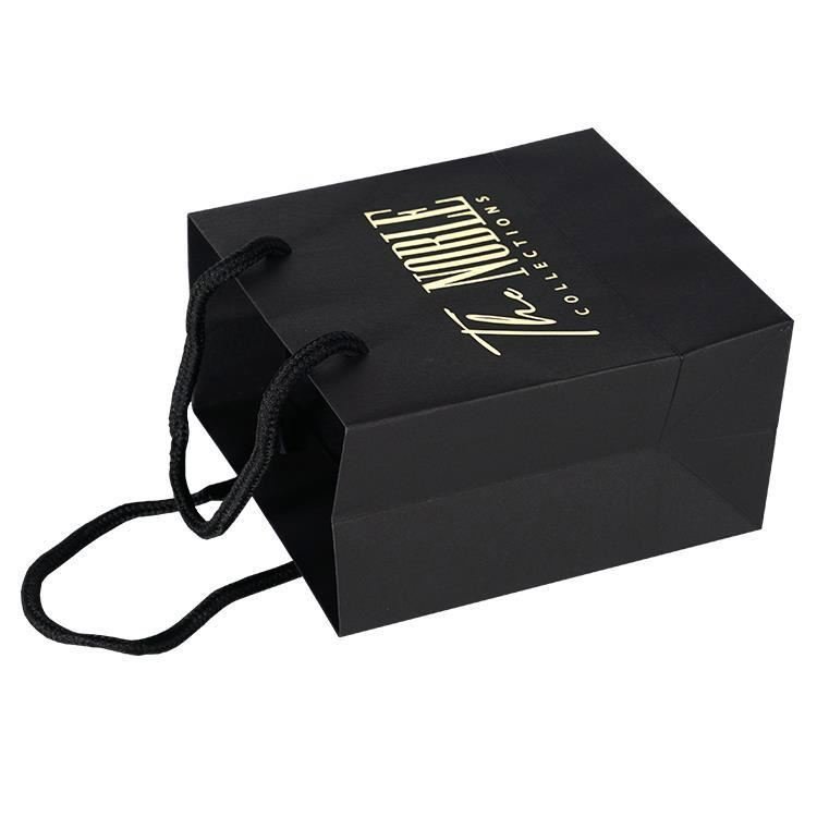 String tote black handles matte cosmetic shopping bags for gift pack school as giftbag