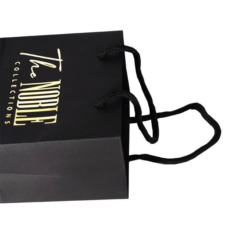 String tote black handles matte cosmetic shopping bags for gift pack school as giftbag