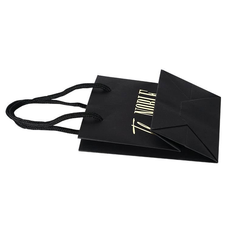 String tote black handles matte cosmetic shopping bags for gift pack school as giftbag