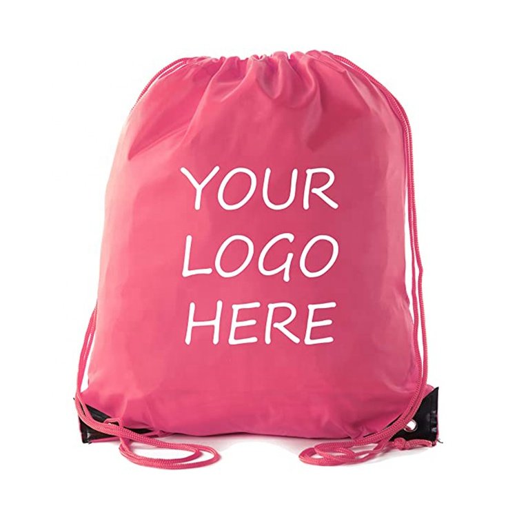 Various color Custom logo printed promotion cheap polyester eco friendly recycled drawstring dustproof shopping backpack bag