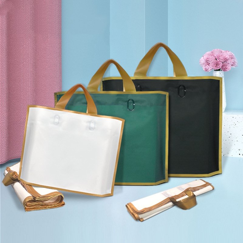 Custom printed logo heavy duty retail plastic biodegradable die cut large plastic shopping bags with own logo