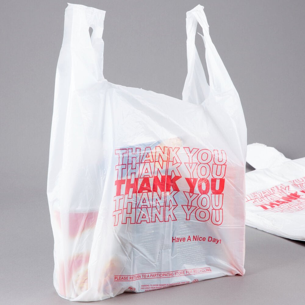 Thank You Bags Printed Plastic White Shopping Bags For Supermarket