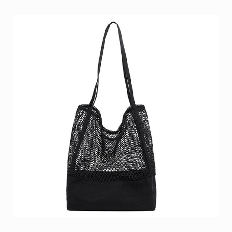 Custom Logo Large Capacity Grocery Portable Beach Cotton Nylon Mesh Shopping Bag For Fruits