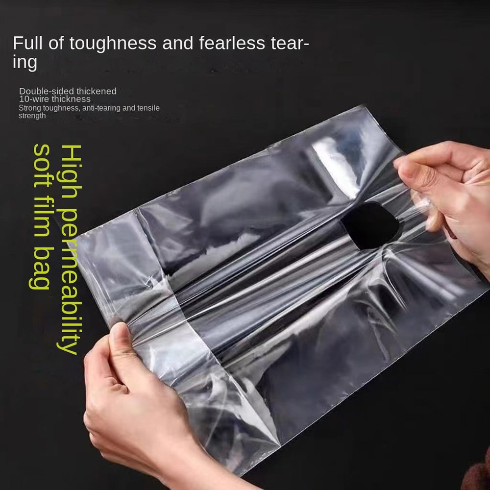 Custom Food Takeout Bag Disposable Coffee Milk Tea cup Holder Packaging Transparent Plastic Bags