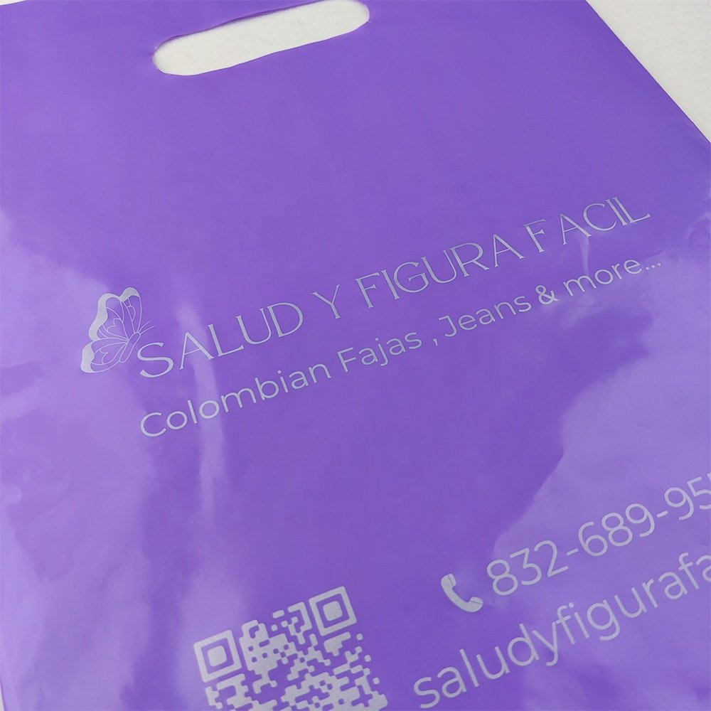 Wholesale Die Cut Handle Eco-Friendly Custom Design Shopping Gravure Printing Groceries Plastic Bags With Logo