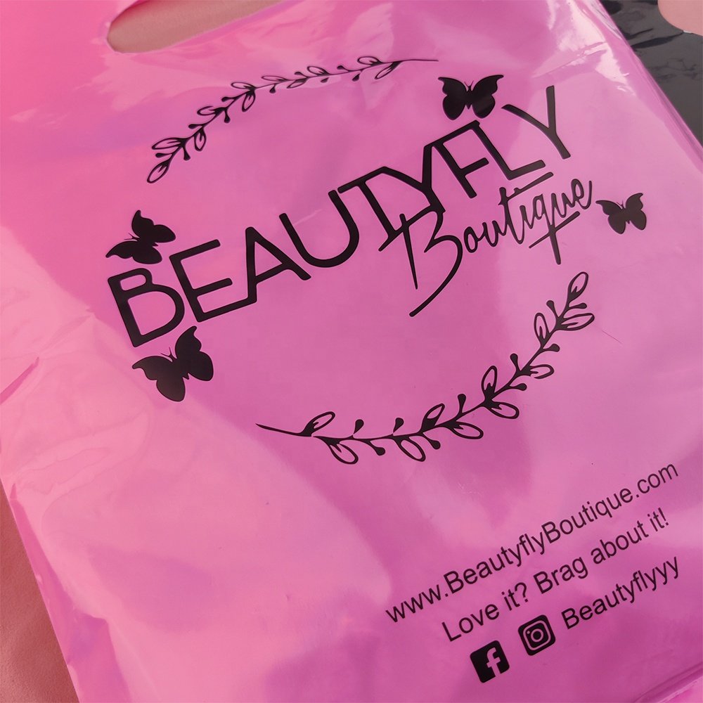 Wholesale Die Cut Handle Eco-Friendly Custom Design Shopping Gravure Printing Groceries Plastic Bags With Logo